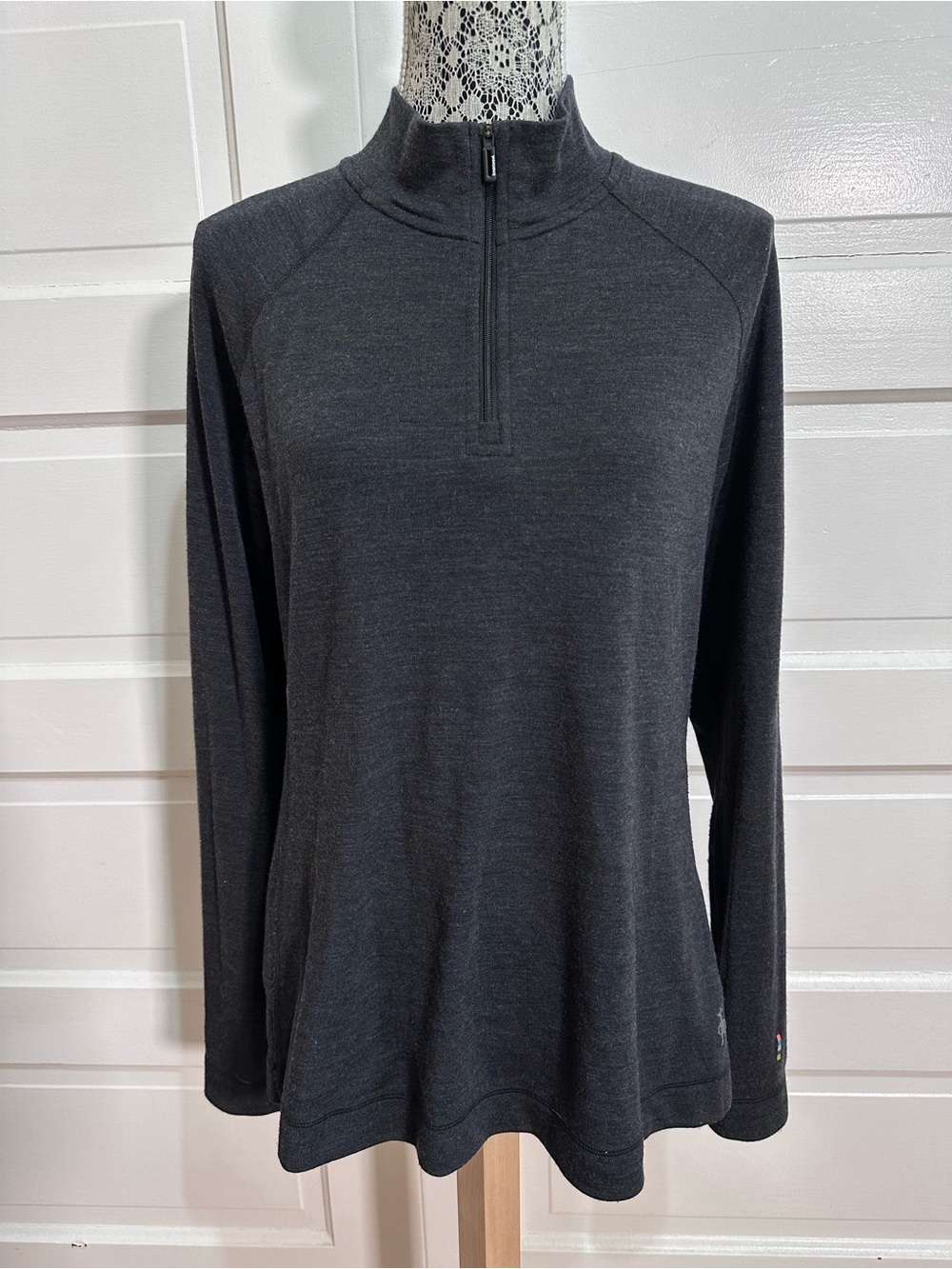 Smartwool Merino 250 1/4 Zip Base Layer Sz XL 100% Merino Wool Heather Grey $290